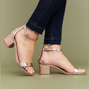 Rose Gold Block Heels Lane Bryant Size 10 Wide NWOT